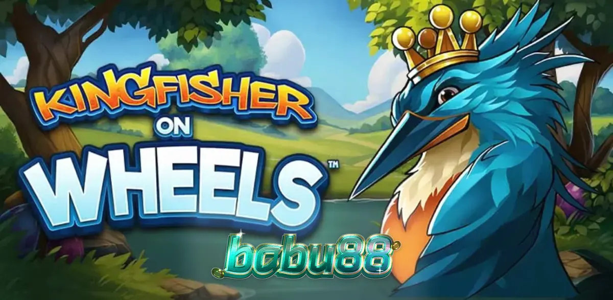 Kingfisher on Wheels slot game interface featuring the crowned kingfisher and fortune wheel.